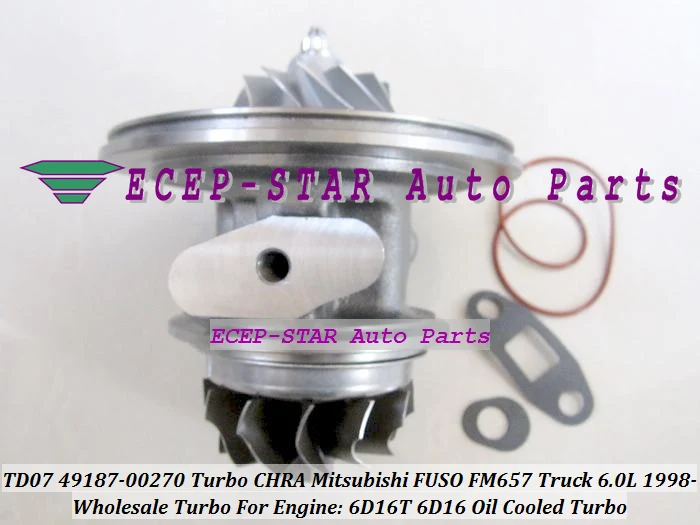 TD07-9 49187-00271 49187-00270 ME073935 Turbine Turbocharger Cartridge CHRA For Mitsubishi FUSO 6D16T Oil Cooled Turbo - (2)