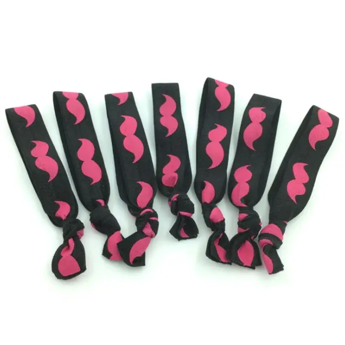 DHL Бесплатная доставка 100 ярдов упругие волосы Галстуки ярко-розовый и черный Усы Для DIY Повязки для волос для занятий йогой