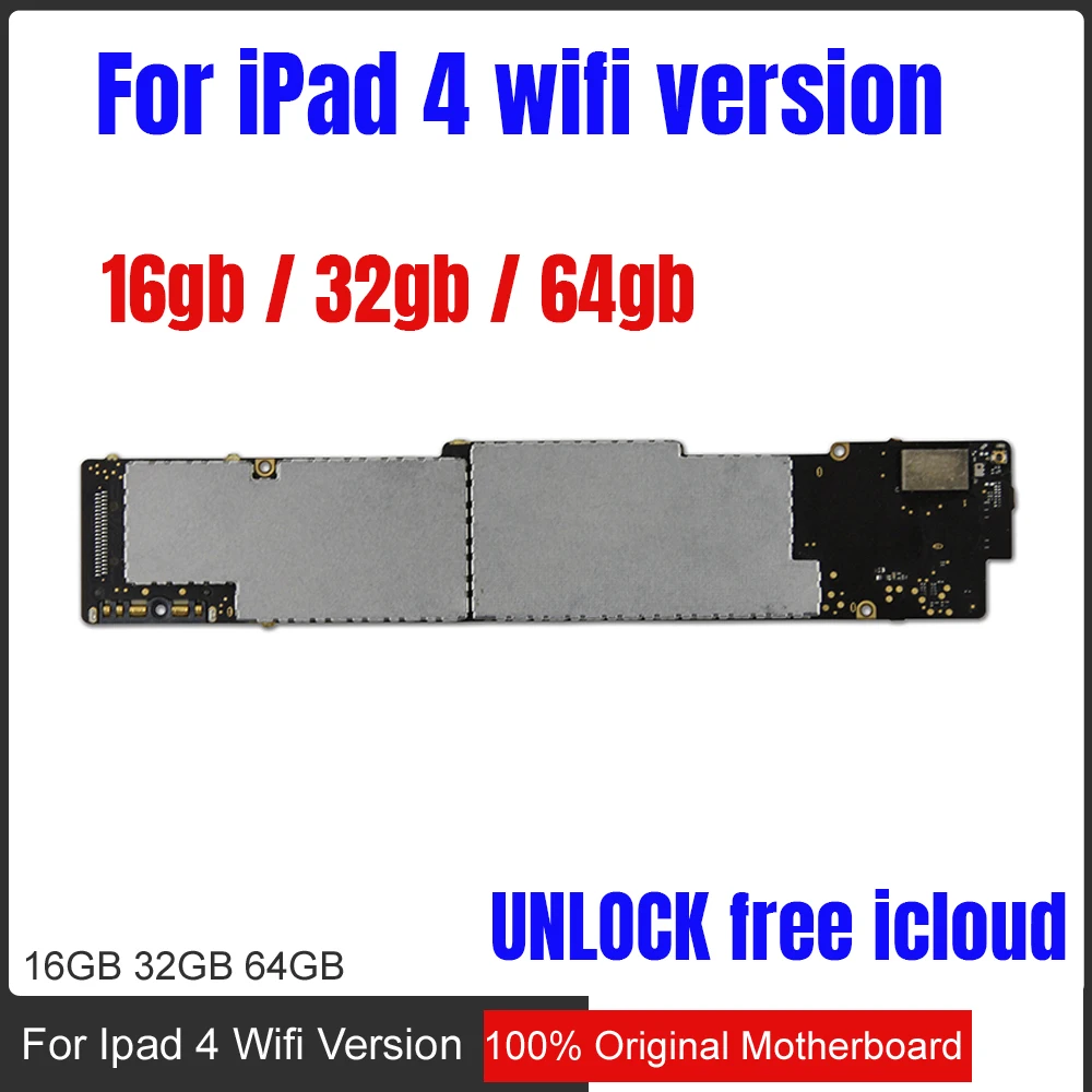 

Free iCloud Original Unlocked for Ipad 4 Motherboard,Wifi Version for Ipad 4 Mainboard with Chips,100% Test & Good working A1458