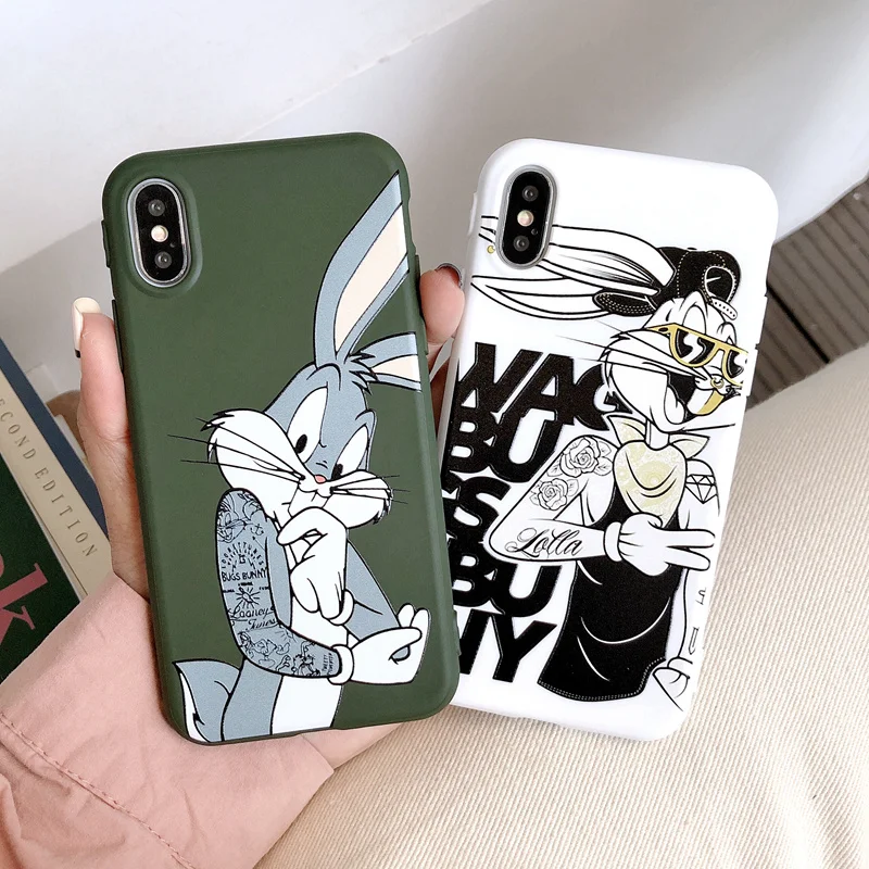

Bugs Bunny Rabbit Cartoon Phone Case For iPhone 11 Pro 7 6 6S 8 Plus TPU Matte Case for iPhone X XS Max XR XS Soft Back Cover
