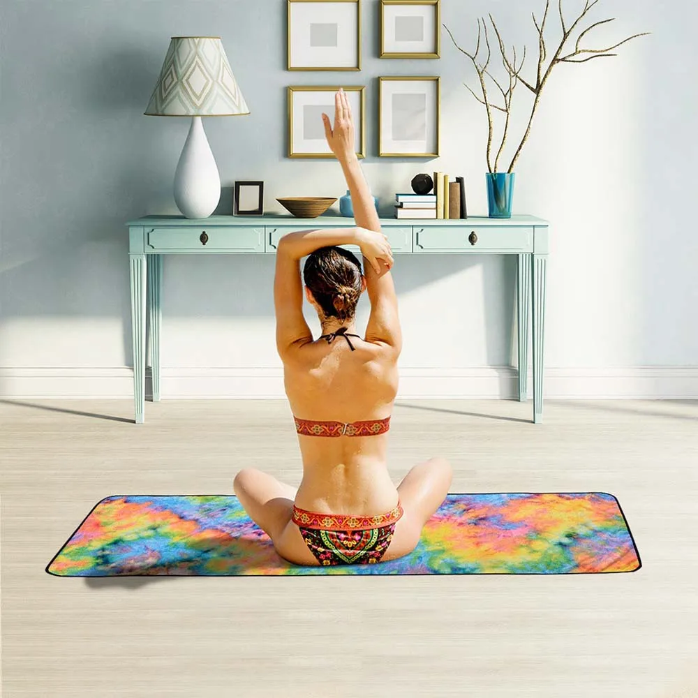 183*63cm Soft Non-slip Yoga Blankets Yoga Pilates Mat Towel Quick Dry Printed Blanket Travel Indoor Sport Fitness Exercise