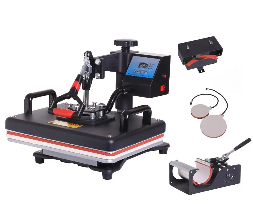 

30*38CM 5 in 1 Combo Heat Press Printer Sublimation Machine Heat Press Printer for T-shirts Plates/Cap/Mug/Phone Covers popular