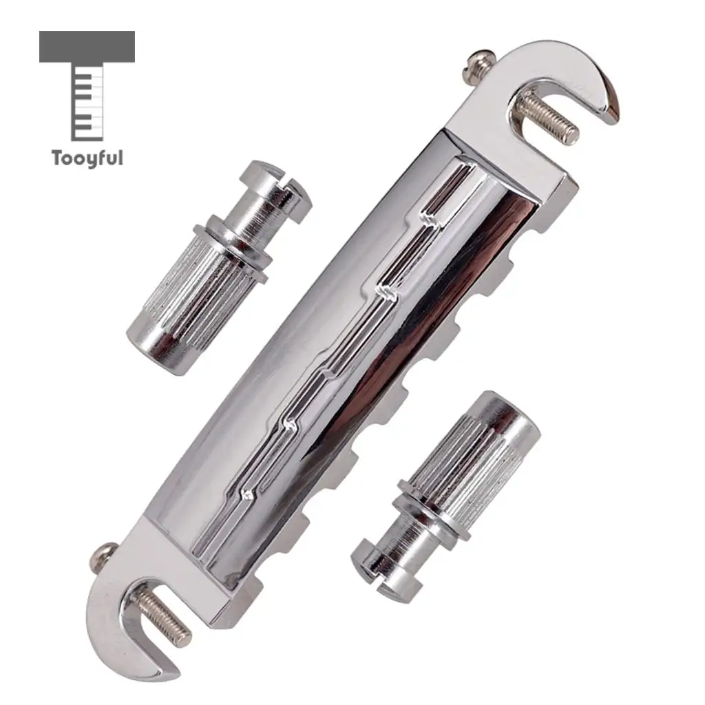 Tooyful Compensated Wraparound Bridge Tailpiece with Studs for LP Style Guitar Parts Accessories