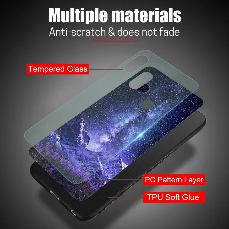 Stars Glass Case For Xiaomi Redmi Note 5 Pro 4X Coque Silicone Luxury Case For Xiaomi Mi A1 A2 Lite Redmi 6A 6 Pro 5 Plus Cover  (4)
