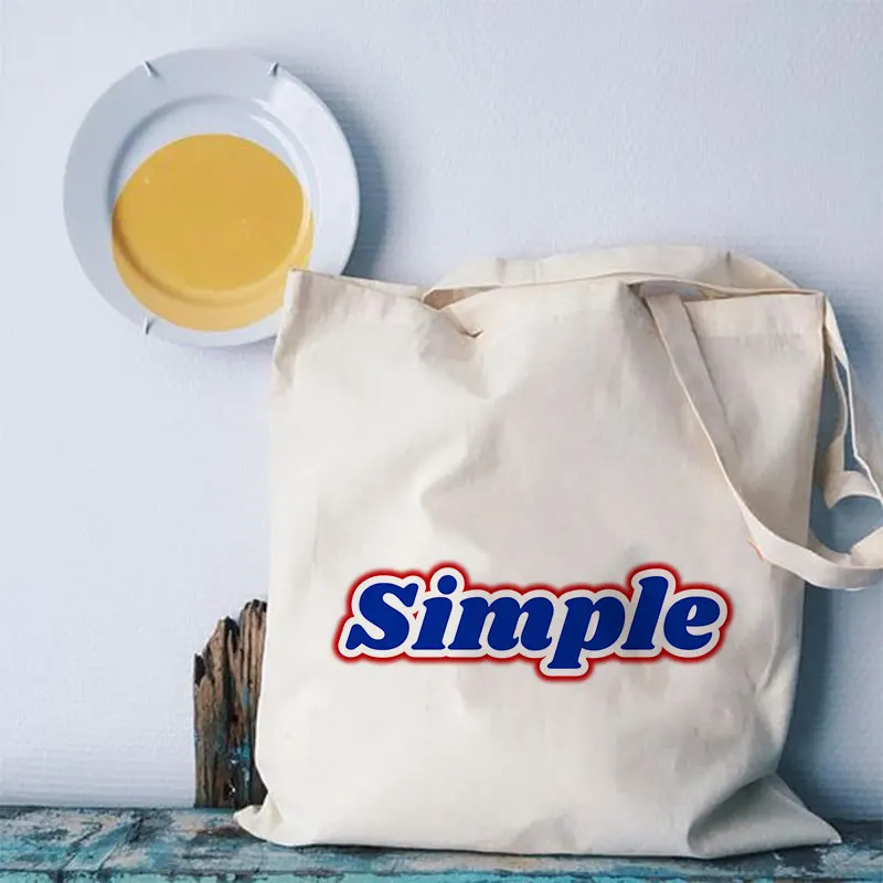 

factory outlet letter design shopping bag advertising gifts foldable reusable canvas tote bag logo creative circle print handabg