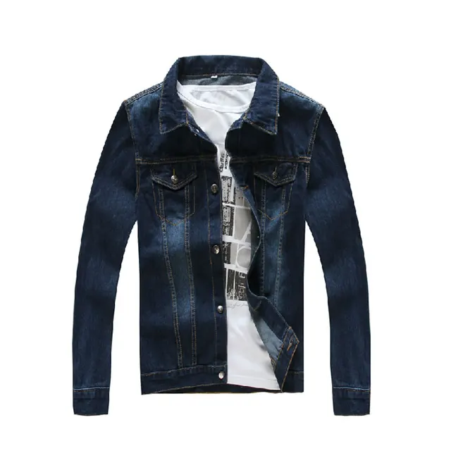 Fashion Designer Denim Jackets Men Long Sleeves Solid Jeans Jacket Mens Denim Coats Clothing