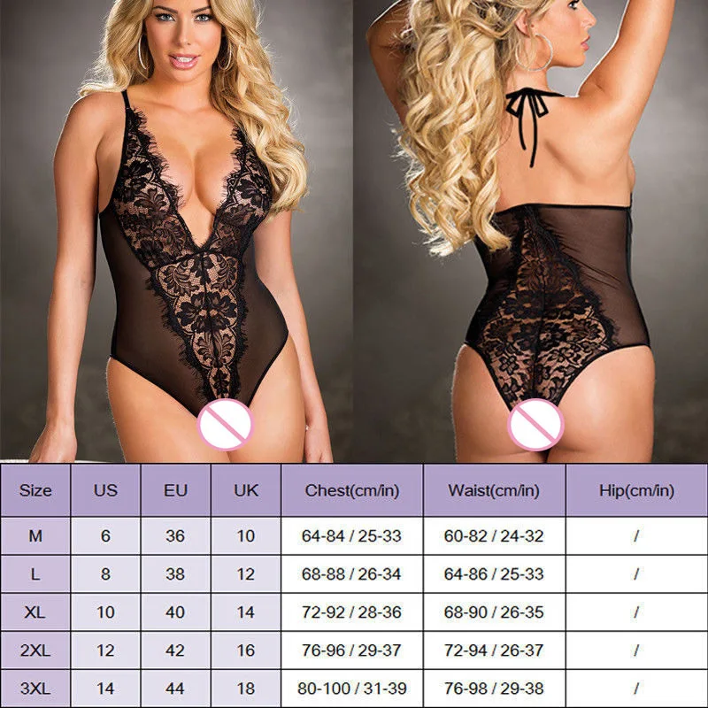 Сексуальное женское нижнее белье 2019 цельное кружевное Babydoll Холтер одежда для сна