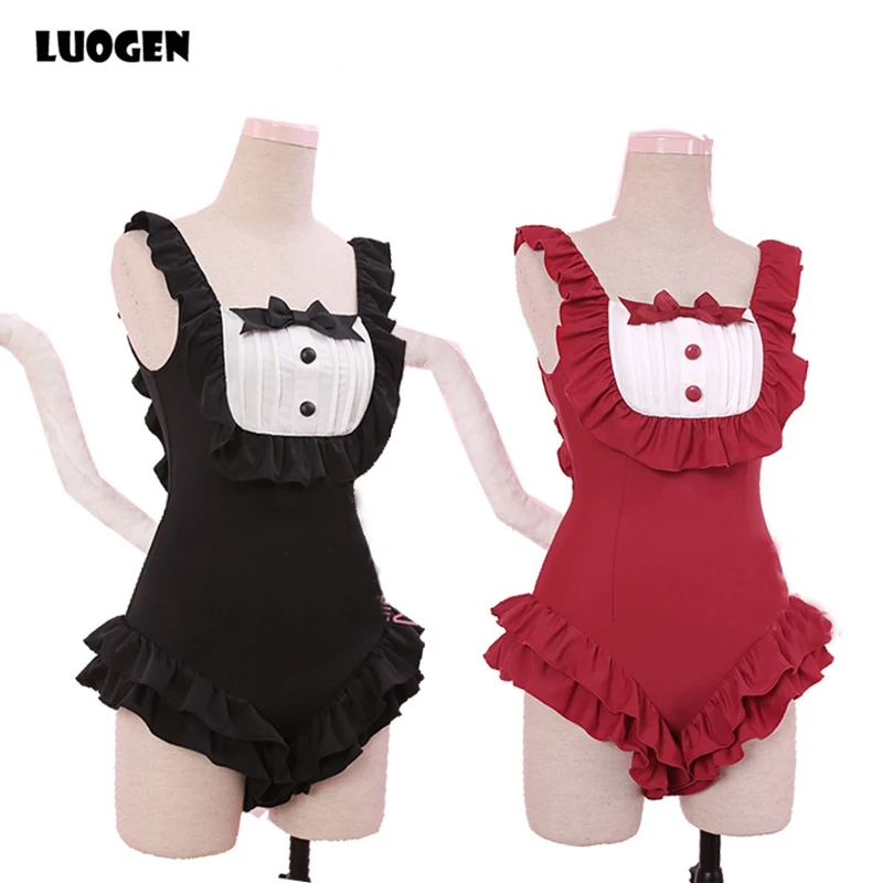 Kawaii Девушка Кот японский школьный купальник Косплей Sukumizu сексуальная милая