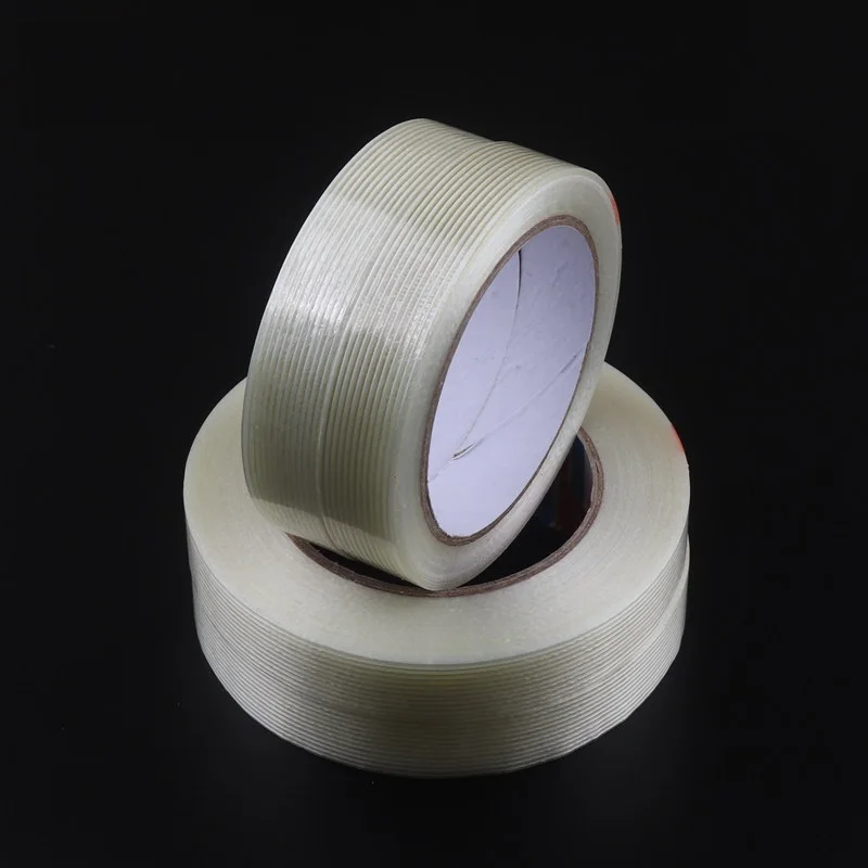 1 шт. 20 мм 25 м/50 м filament tape волоконная усиленная Липкая лента полоса односторонняя прозрачная для высокопрочной упаковки без следа