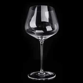 

European Handmade Transparent Burgundy Wine Cup Lead-free Crystal Glass Wine Glass Cold Cut High Grade Glass Goblet 4pcs