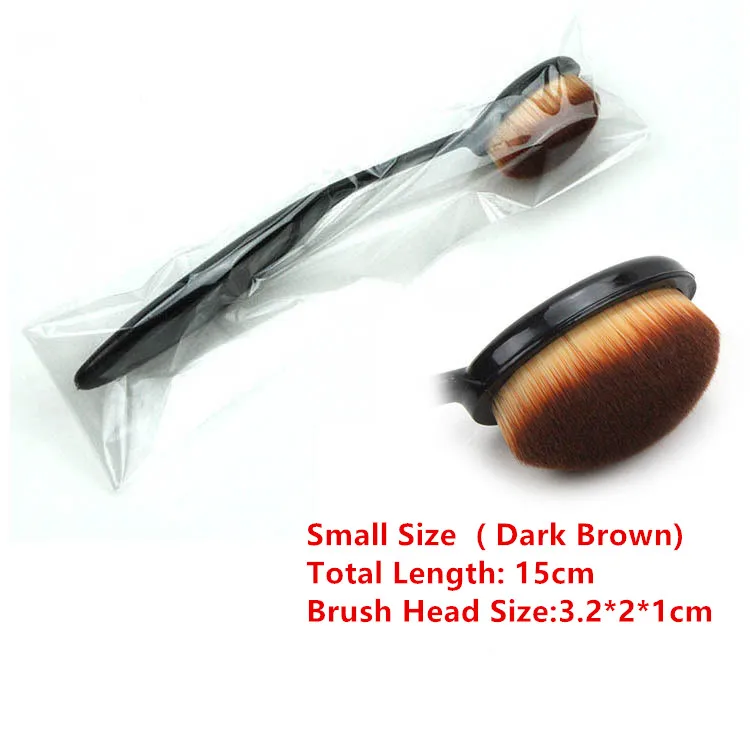 1 шт. Кисть для макияжа зубная щетка большого размера 16 см мягкие кисти для макияжа овальные кисти для основы профессиональные инструменты для макияжа - Handle Color: S Size-Dark Brown