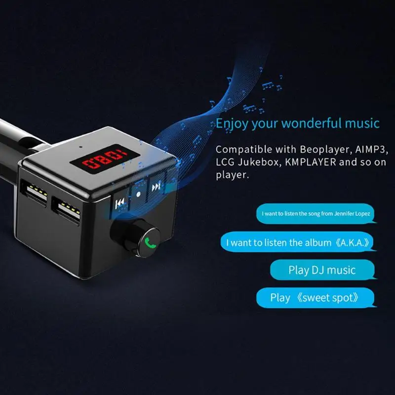 B6S Bluetooth FM передатчик, свободные руки, автомобильный набор, свободные руки, Беспроводной модулятор MP3 плеер Dual USB Зарядное устройство