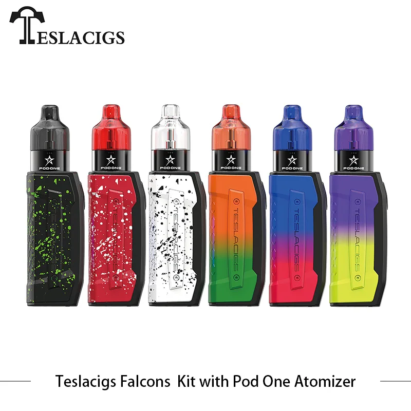 

Original Electronic Cigarettes Vaporizer Tesla Falcons Pod One Kit 2000mAh Battery with 1.2ohm Pod one Cartridge Teslacigs Vape