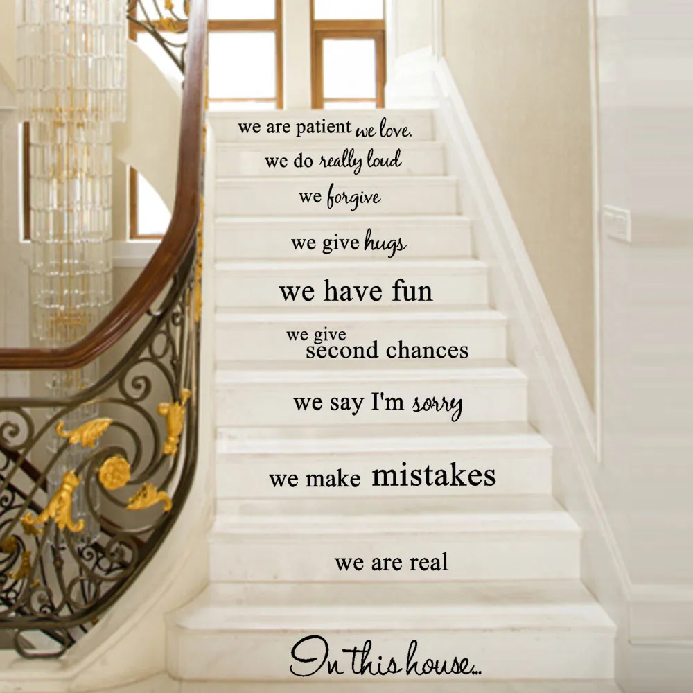 

In this house we are real Home Decal Family Vinyl Wall Sticker Quotes Letter Words Living Room Backdrop Decorative Decor 18Oct