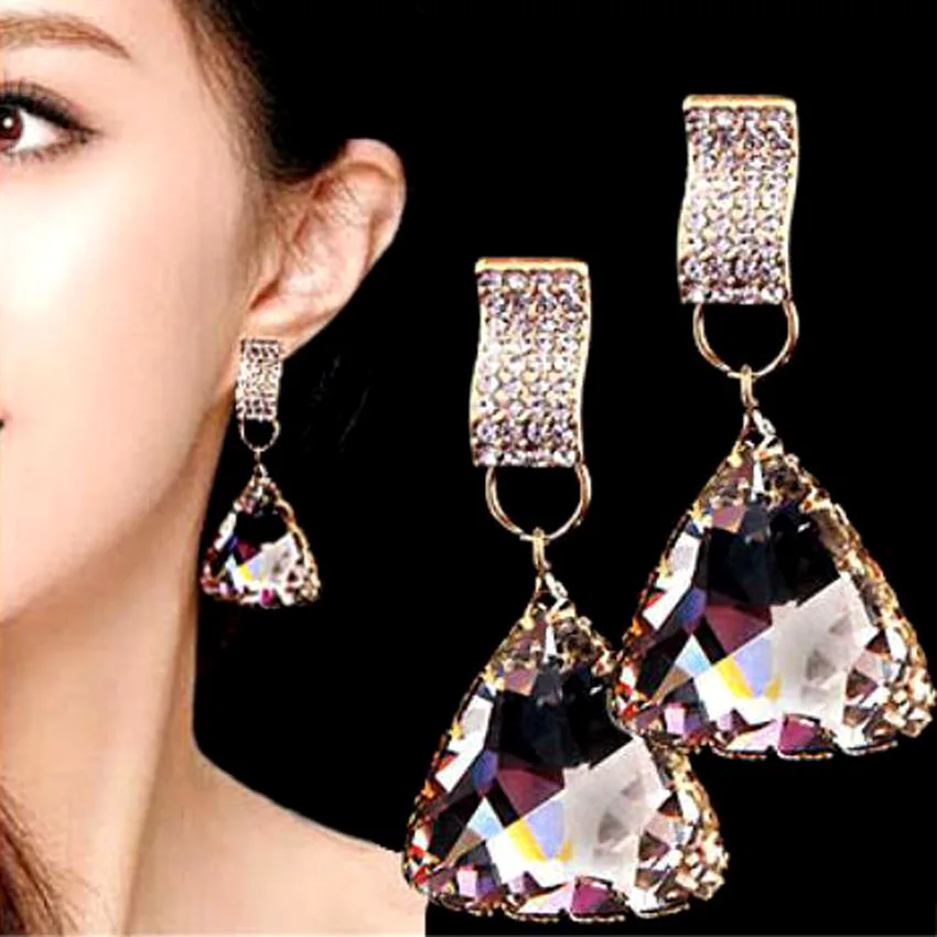 

Cheap Sale Twinkle Shrinestones Fashion Luxury Earings Women Retro Jewelry Famous Brand Design Trendy Stud Earrings For Woman