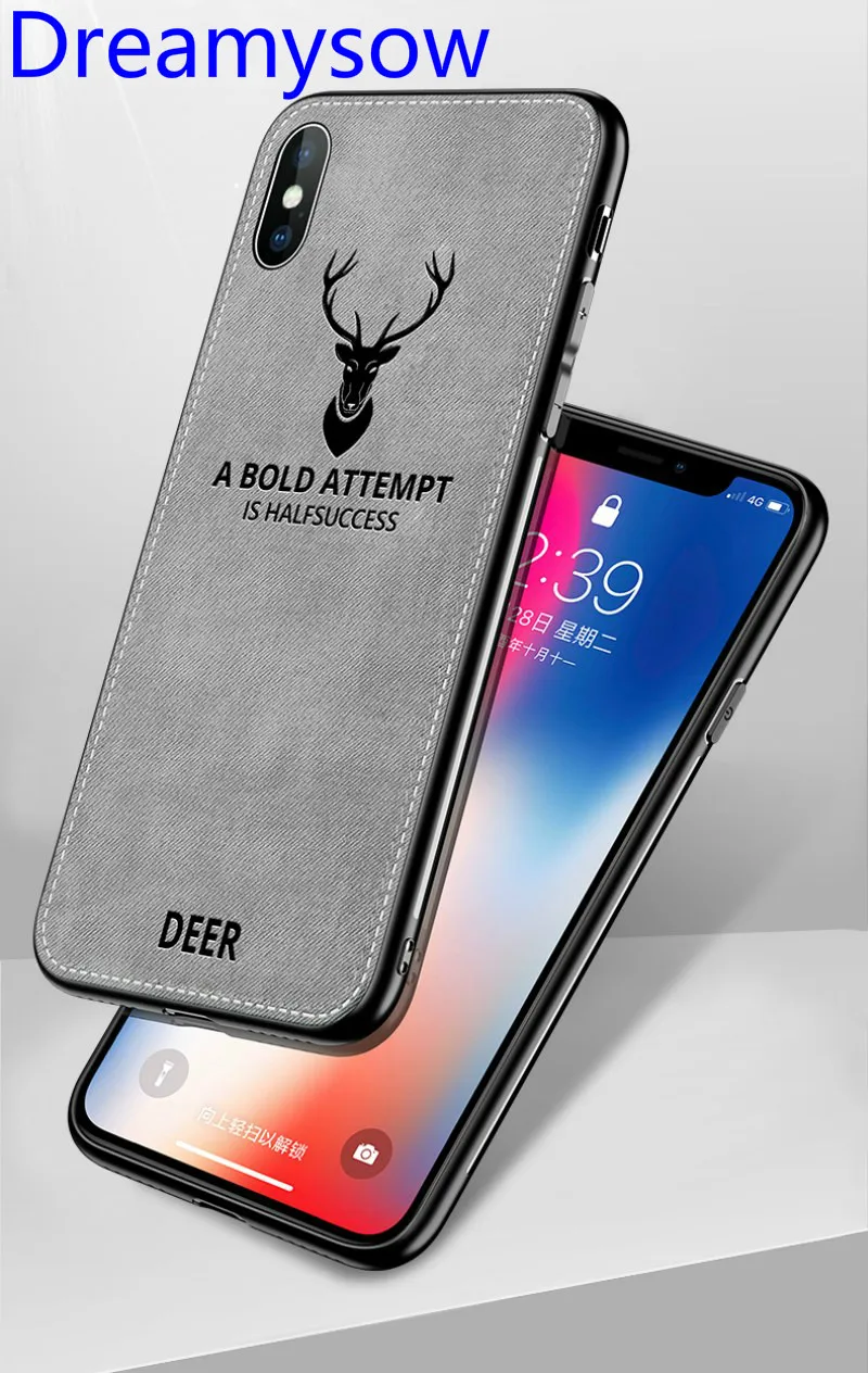 

Luxury Bat Christmas Deer Pattern Cloth Phone Cases For iphone X 10 XR XS Max 7 8 Plus 6 6s Plus Ultra Thin Soft Silicone Cover