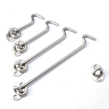 

2Pcs Old style Window Brace Windproof hook Door Window Catch Eye Cabin Hook Fasteners Window Hook 197mm 8 Inch Long