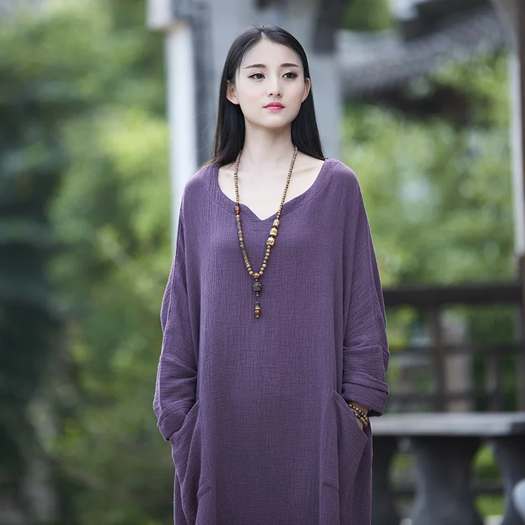 Женское винтажное платье рубашка однотонное повседневное длинное в стиле