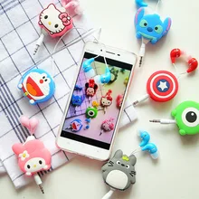 Lovely Mini in-ear 3.5mm Cartoon Earphone headphone headset earbuds retractable headphones For Samsung Android Mobile Phone