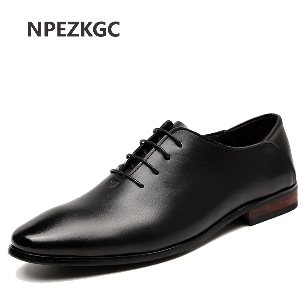 NPEZKGC 2017 Men Flats Fashion High Quality Genuine Leather Shoes Men,Lace-Up Business Men Shoes,Men Dress Shoes, Oxfords shoes