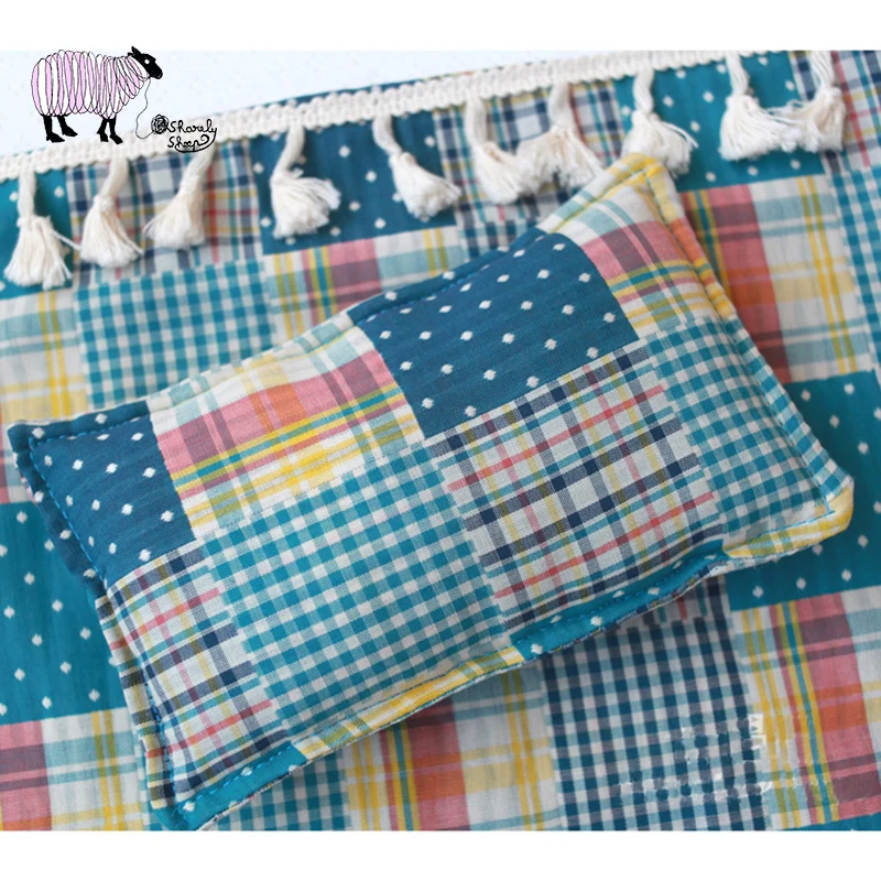 Newborn Baby Photography Retro Country Style Blanket and Pillow Set Props Baby Girl Boy Photo Shoot Backdrop Props bebe foto