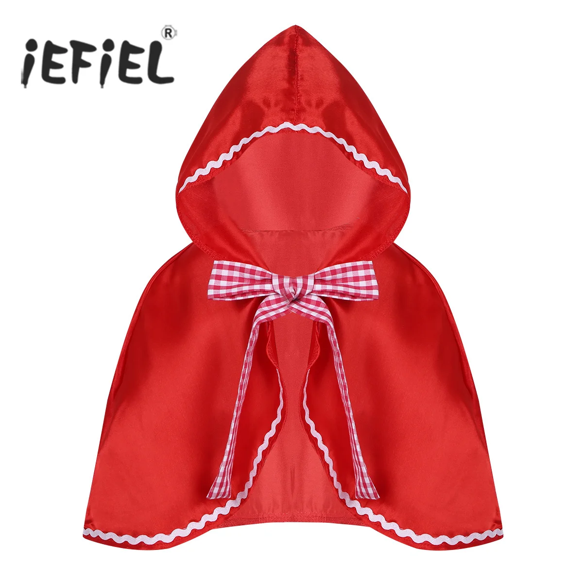 iEFiEL Baby Kids Girls Hooded Cloak Cape for Halloween Cosplay Red