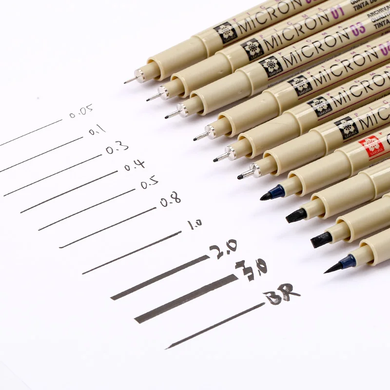 Waterproof Sakura Pigma Micron Pen Neelde Soft Brush Drawing Pen