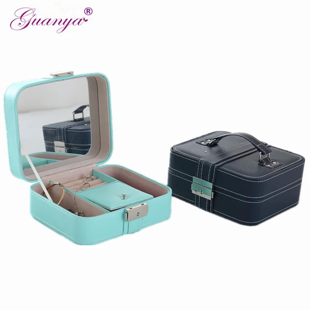 Guanya Brand Portable Jewelry Box Necklace Earring Ring Holder Guanya Brand Portable Jewelry Box Necklace Earring Ring Holder Carrying Case Gift Travel