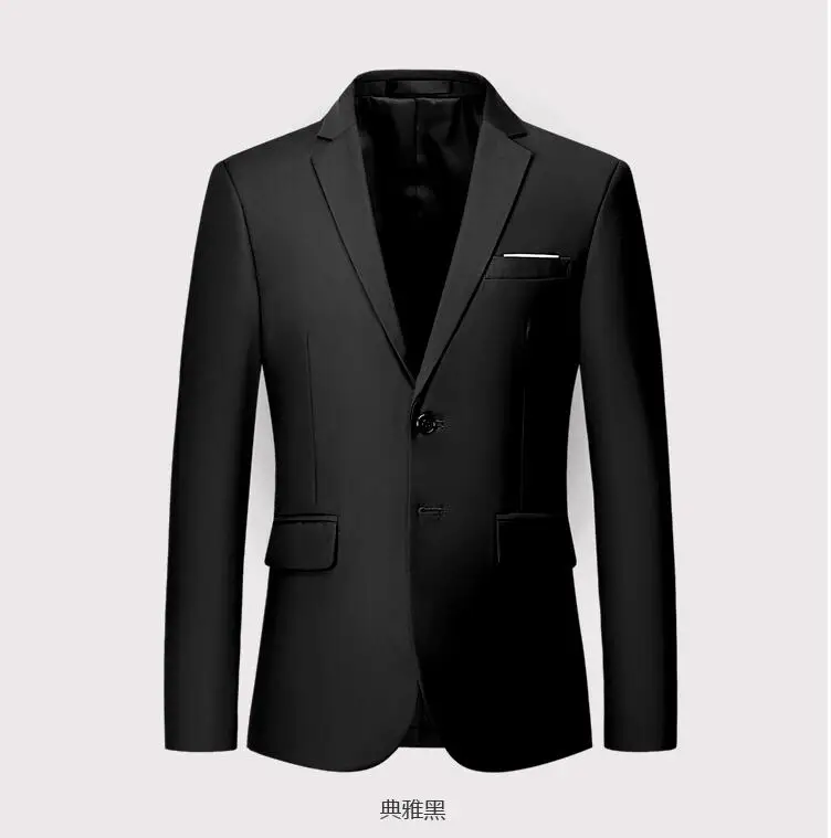 2020 Notched Collar Spring Autumn Solid Casual Men Blazers Long Sleeve Stand Collar Button Hot Sale  Fashion 1