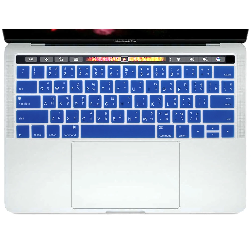 Для Macbook Pro 13 15 с сенсорной панелью модель A1706 A1707 Таиланд Тайский язык клавиатуры кожаный силикон Чехол протектор