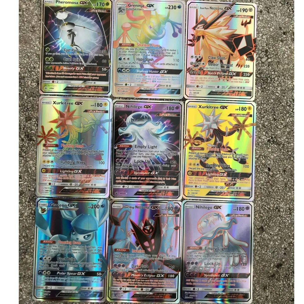 25 50pcs 100pcs 200 Pcs GX MEGA Shining Cards Game Battle Carte Trading Cards Game Children Pokemons Toy