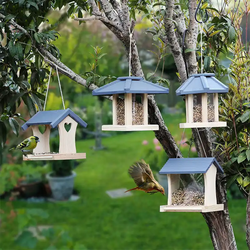 Wooden Creative Bird Feeder Outdoor Bird Feeder Personality Simple