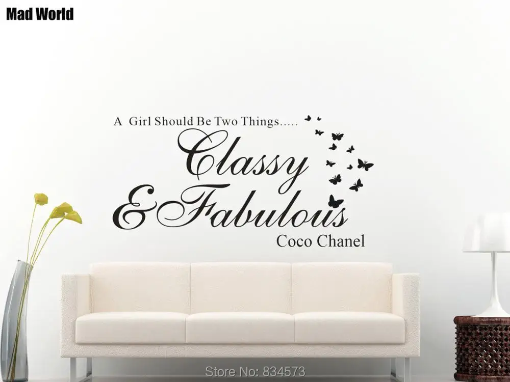 A Girl Should Be Classy and Fabulous Wall Art Stickers Wall Decals Home