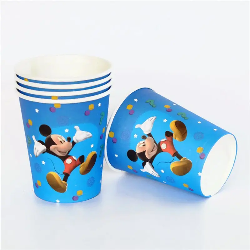 

Mickey happy Birthday kids Party Decorations baby shower paper plate cup flag Party Supplies Tableware Set Baby Shower Favor