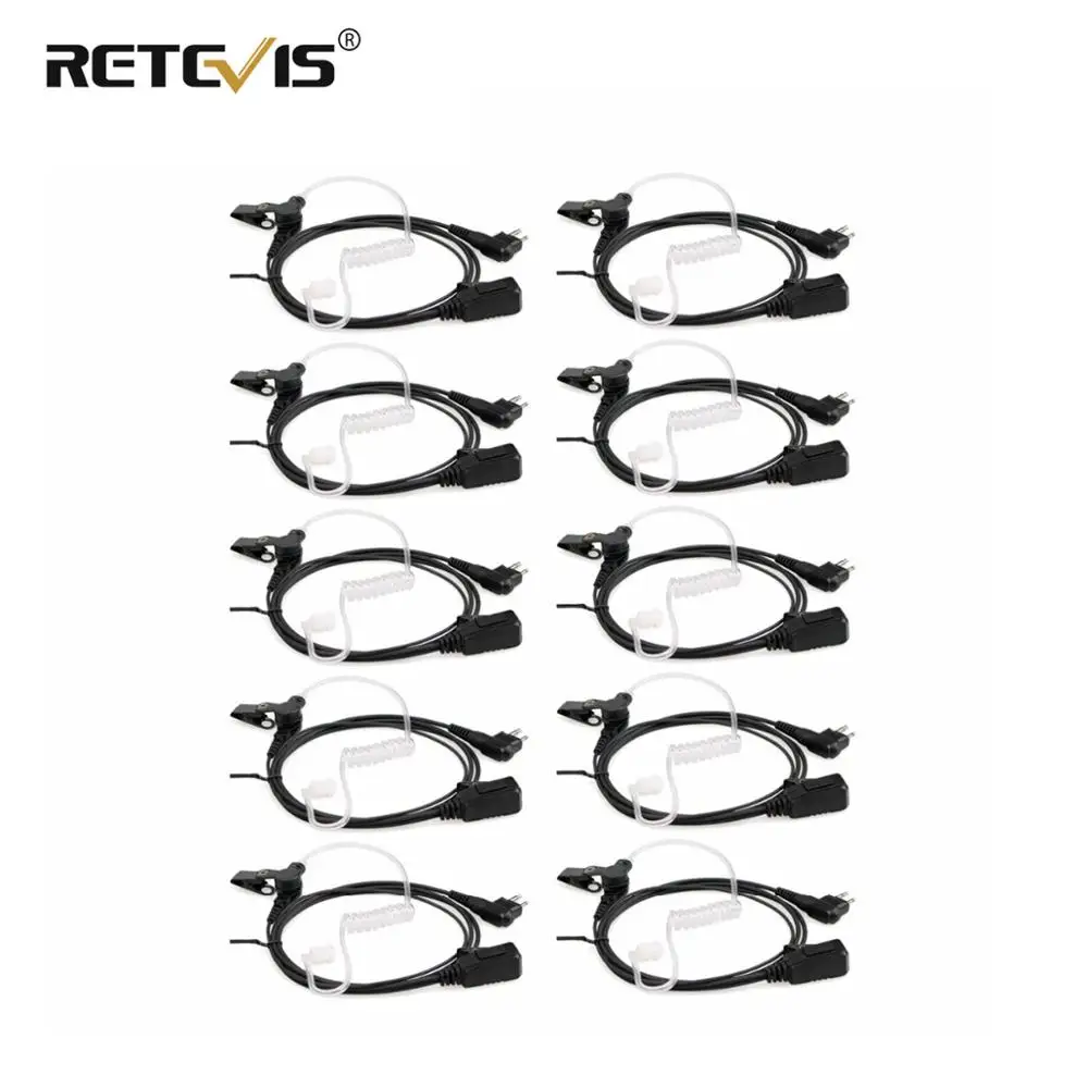 10 шт. оптовая продажа Retevis EA090M двухлинейный PTT Mic Air Tube акустическая гарнитура для