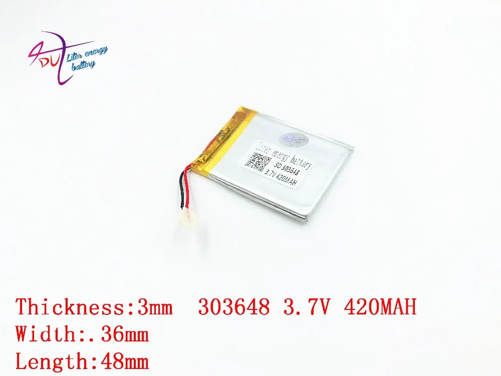 

Liter energy battery 3.7V 420mAH 303648 PLIB; polymer lithium ion / Li-ion battery for dvr,GPS,mp3,mp4,cell phone,speaker