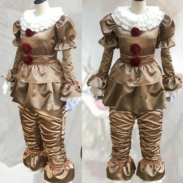

2019 pennywise the clown costume cosplay for women Terror Clown stephen king's it movie halloween costumes for men adult fancy