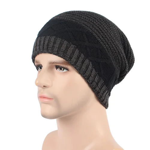 AETRUE зимняя вязаная шапка Skullies Beanies мужские шапки Теплые Мешковатые Балаклава маска модные зимние шляпы для мужчин и женщин вязаная шапка - Цвет: black