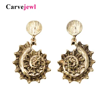 

Carvejewl new Unique Anti. gold plating conch pendant Drop Earrings For Women Jewelry American European Bohemia Dangle Earrings