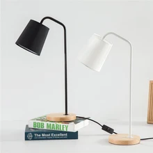 Base de madera lámpara de mesa de hierro Vintage luces de escritorio iluminación de estudio protección ocular USB/US/EU enchufe E27 tornillo luces de mesa de escritorio