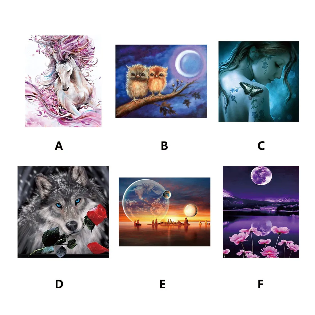 

5D Embroidery Paintings Rhinestone Pasted DIY Cute Animal Beautiful Scenery Cross stitch Diamond Wall Painting Holiday H0528