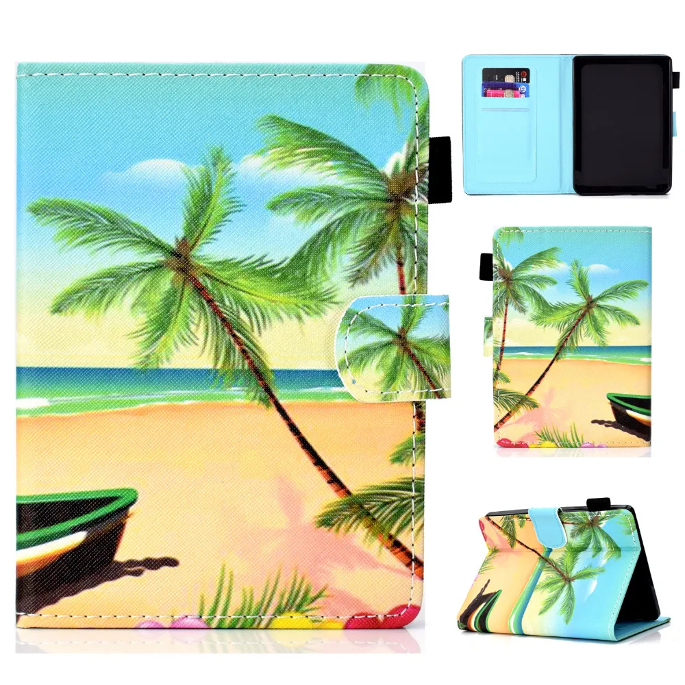 

Slim Smart Cover Funda Capa Leather Case For Kobo Clara HD 2018 Tablet Protector Shell Skin Pouch Bag Print E-Book Reader Coque