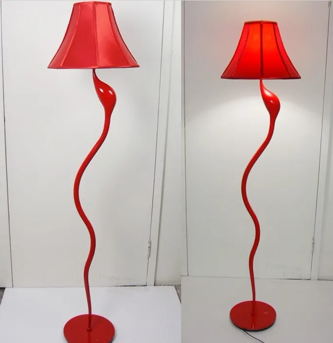 Floor lamp ofhead floor lamp modern brief red floor lamps in Floor lamp