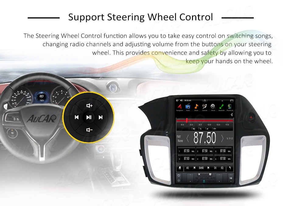 Excellent Aucar Tesla Style 2 din car radio gps navigation for Honda Accord 2013-2017 Android 8.1 autorado multimidia cassette player 15