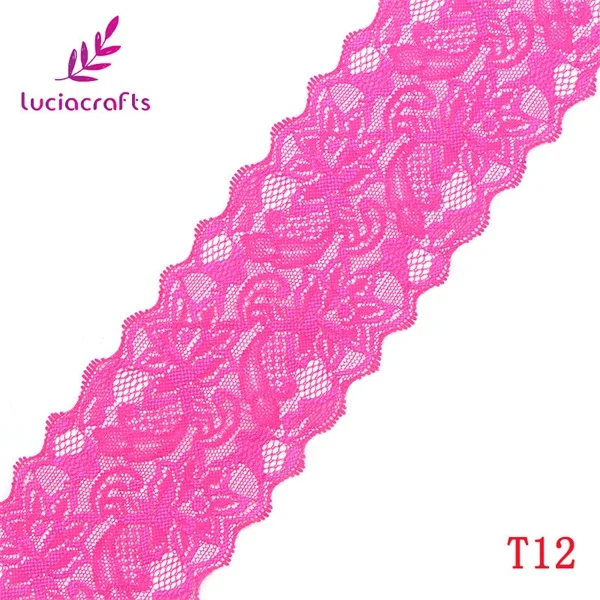 Lucia crafts 2y/5y 8 см Цветочная вышивка кружевная отделка тканевые ленты DIY Одежда Нижнее белье аксессуары R0201 - Цвет: C11 Rose red