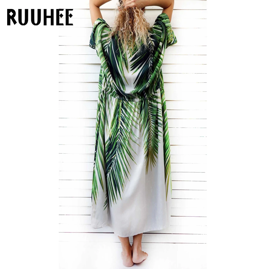 RUUHEE, женское сексуальное пляжное покрывало, вышивка, винтажный купальник, женские туники, кафтан, Пляжное платье, женская одежда, халат de Plag