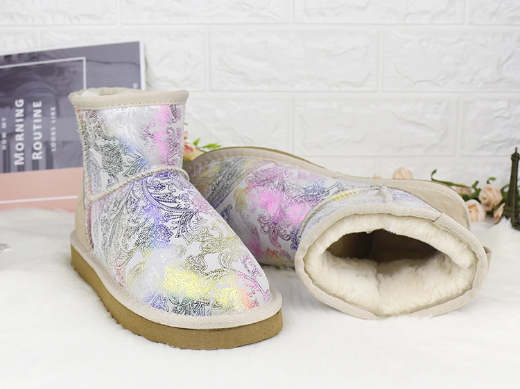 Новинка; высококачественные ботинки в австралийском стиле; зимние ботинки из натуральной кожи; модные теплые зимние ботинки; женские ботильоны; женская обувь