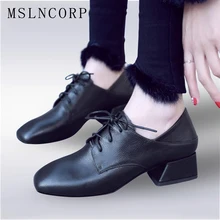 size 34-43 Spring Autumn New Luxury Brand Women Genuine Leather Shoes Square Heels Femme Zapatos Mujer Lace Up Casual Shoes size 34-43 Spring Autumn New Luxury Brand Women Genuine Leather Shoes Square Heels Femme Zapatos Mujer Lace Up Casual Shoes