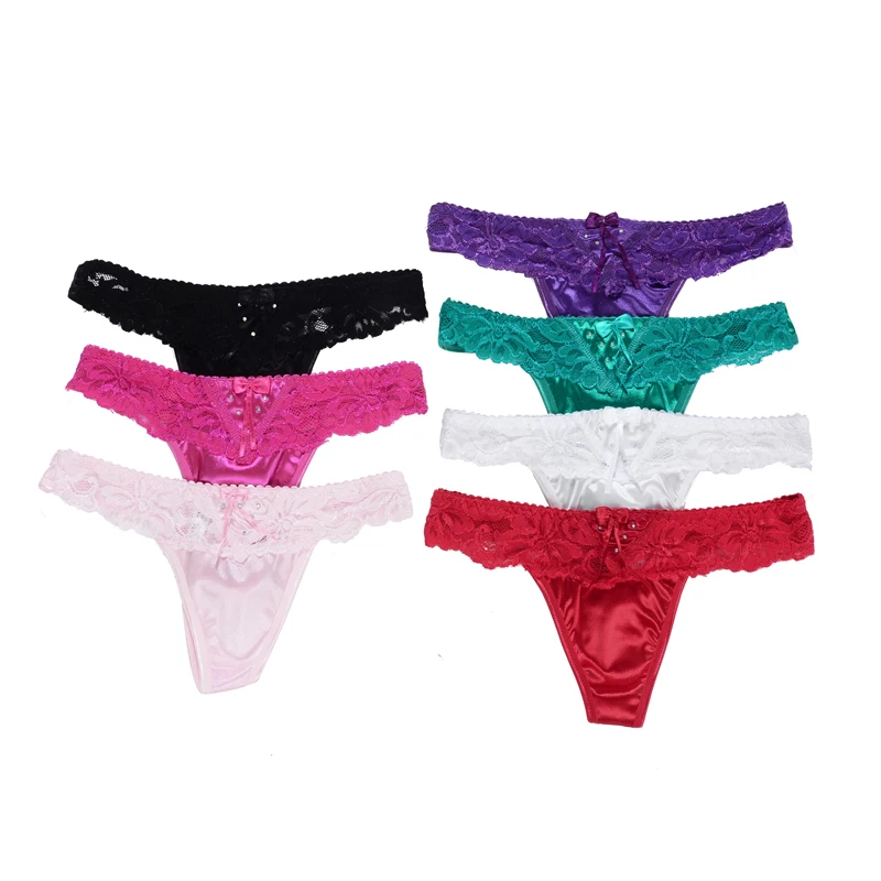 Underwear women set bragas high quality ladies briefs satin lace t word
