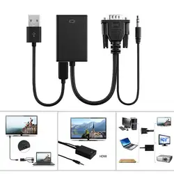 HDMI Женский к VGA Мужской конвертер 1080 P адаптер кабель с аудио выход адаптер VGA HDMI для ПК проектор для ноутбука